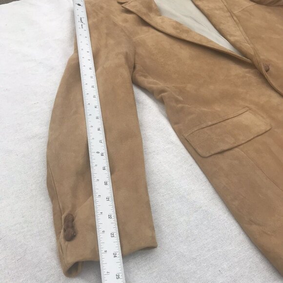 Vtg 70s USA Corbin Mens Tan Lambskin Suede Blazer Coat Jacket Mod Retro M L HTF - Picture 9 of 16